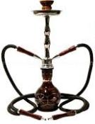 zebra brooklyn Brown 2 hose hookah with case