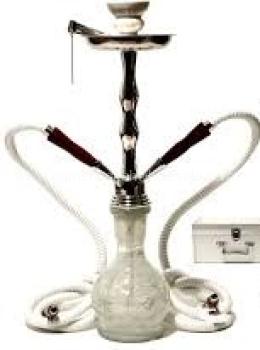 zebra brooklyn white 2 hose hookah with case